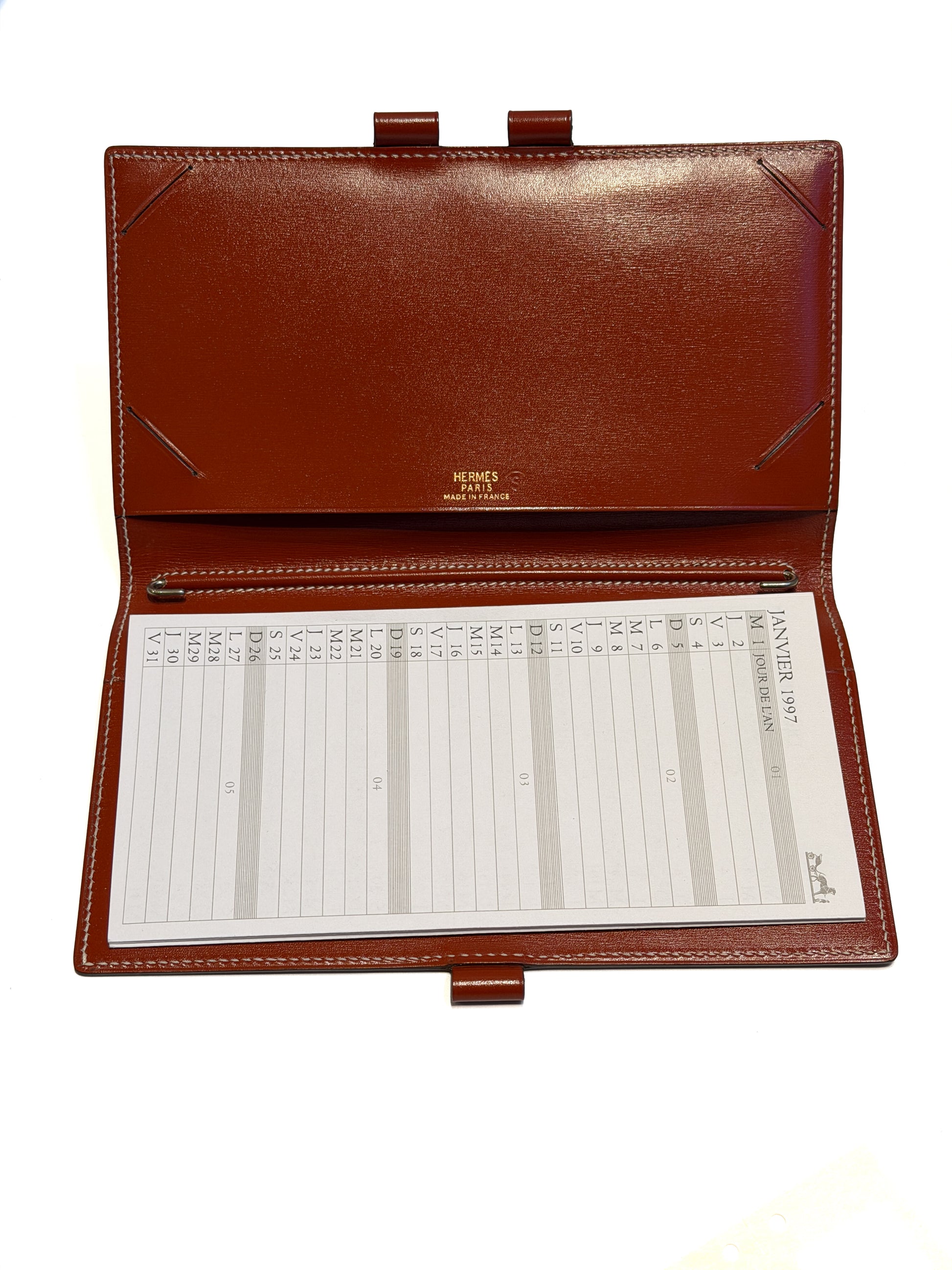 Burgundy Hermès agenda cover