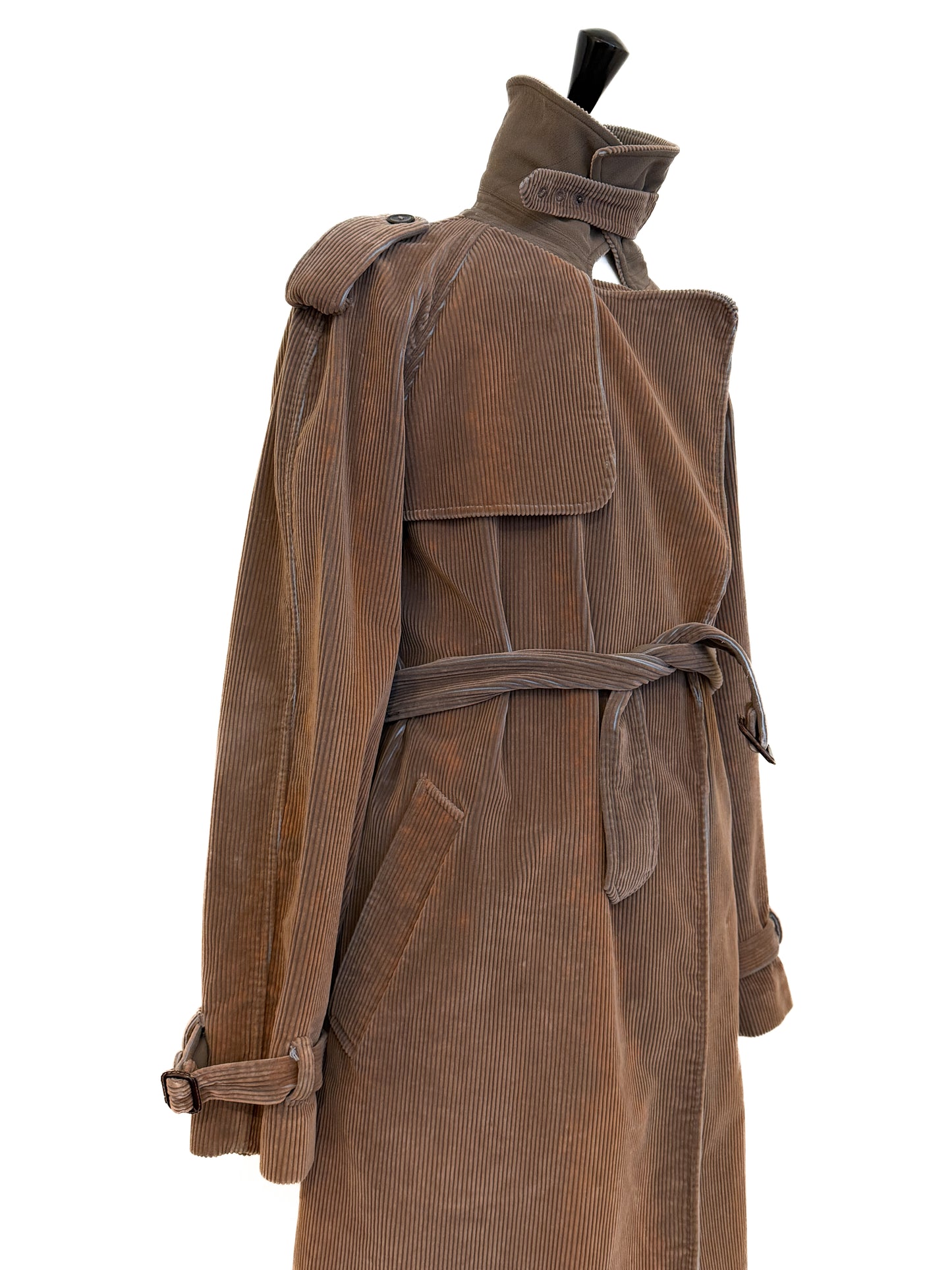 Brown Jean Paul Gautier Homme trenchcoat in corduroy