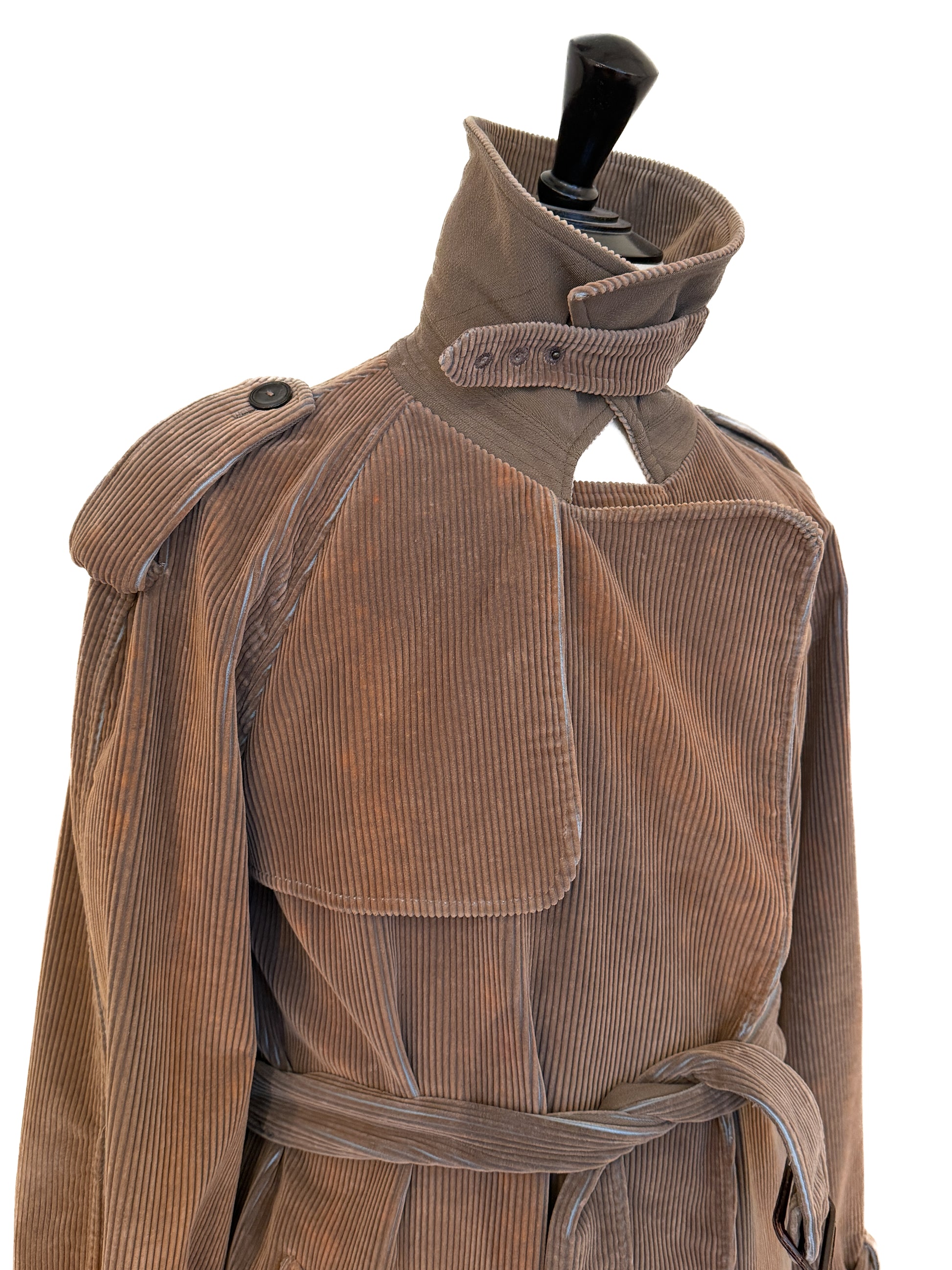 Brown Jean Paul Gautier Homme trenchcoat in corduroy