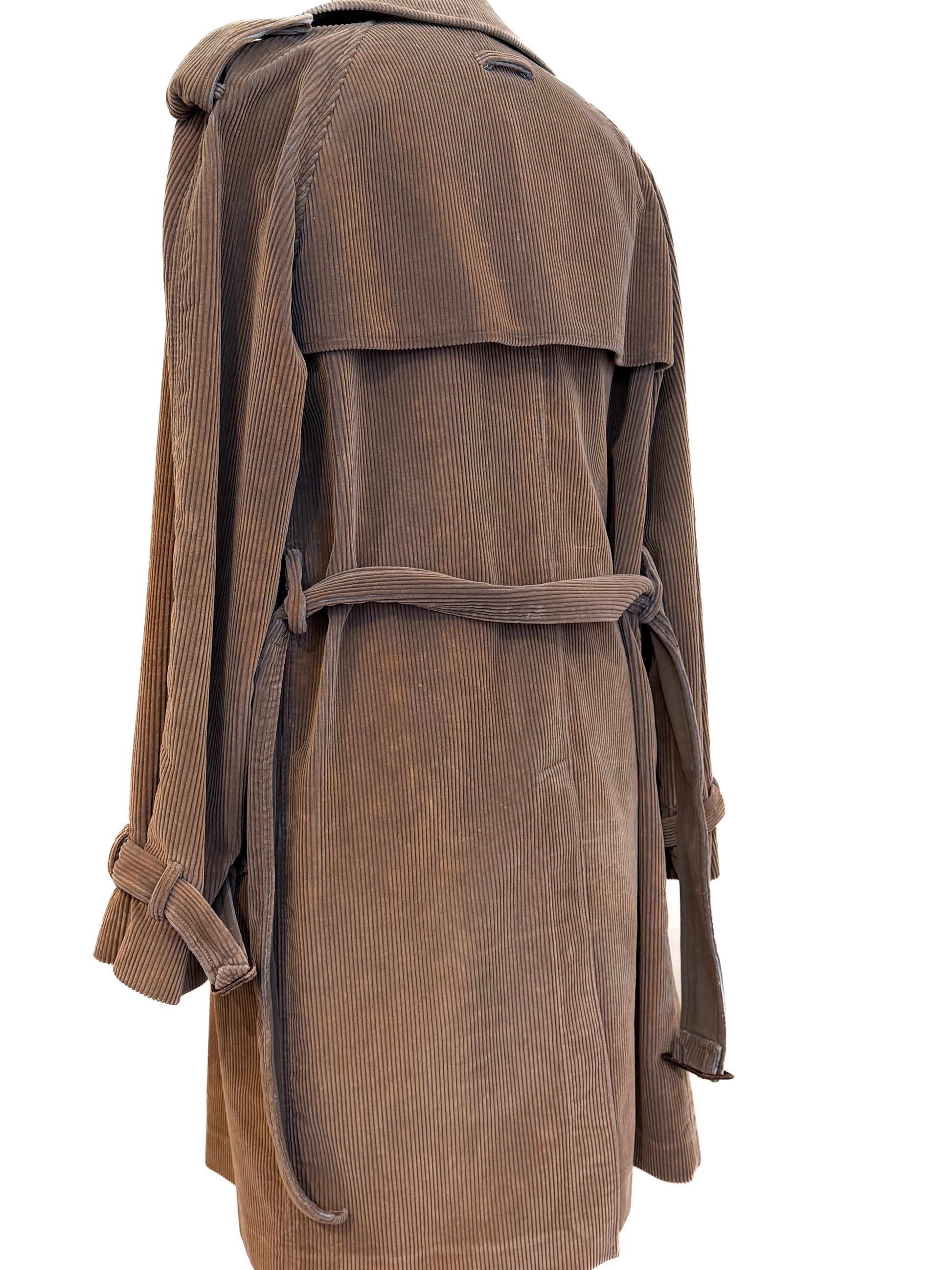 Brown Jean Paul Gautier Homme trenchcoat in corduroy