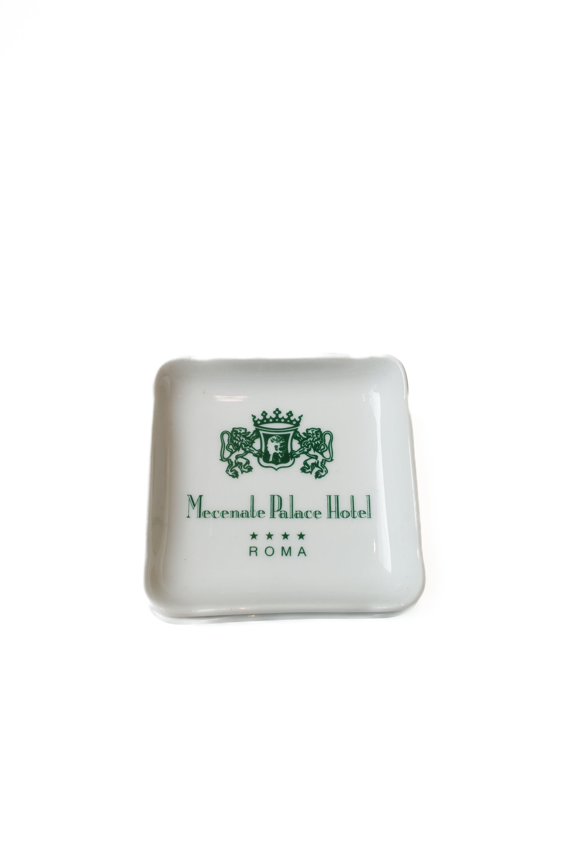 White Mercante Palace Hotel Roma porcelain ashtray