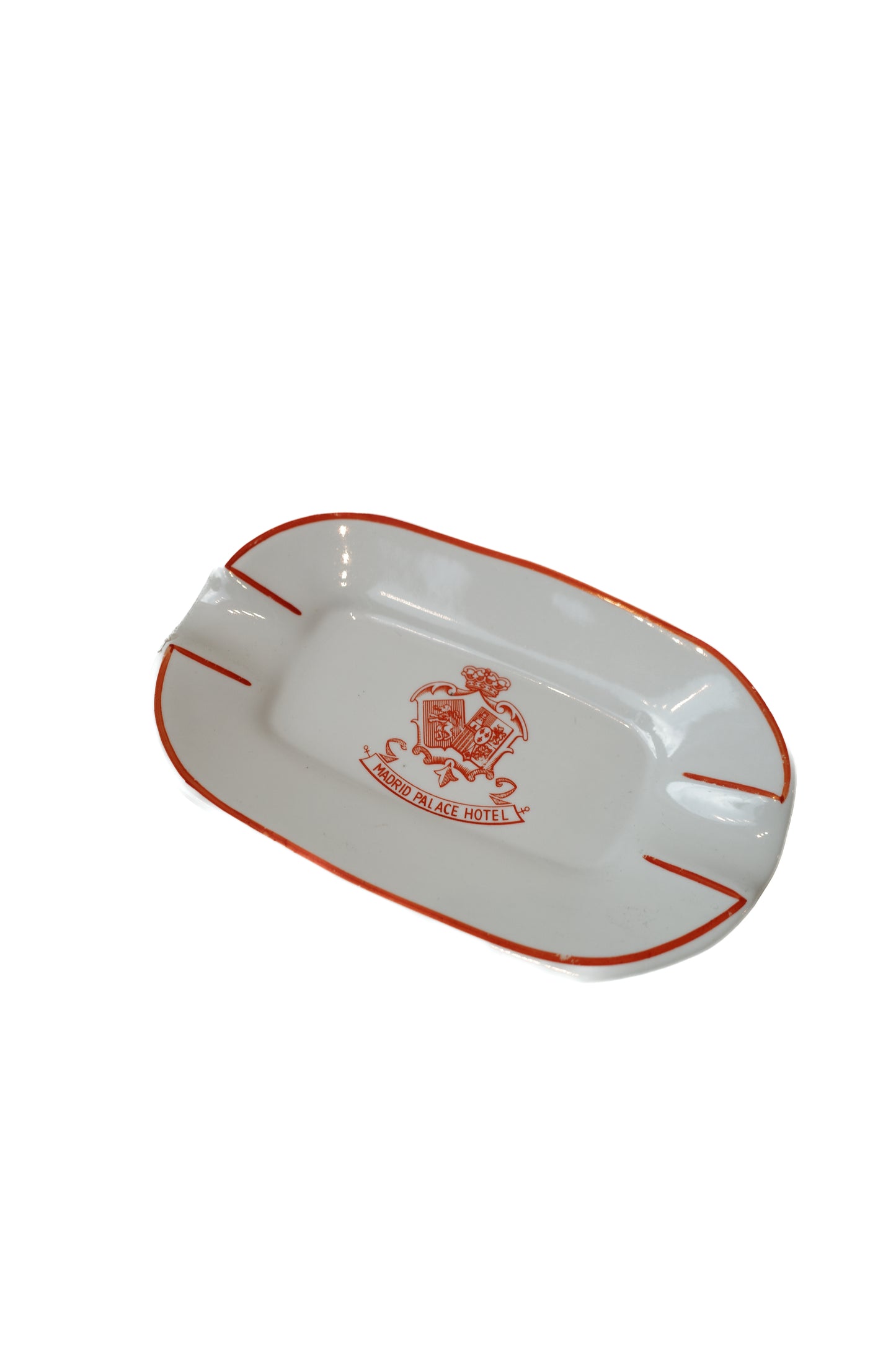 White Madrid Palace Hotel porcelain ashtray