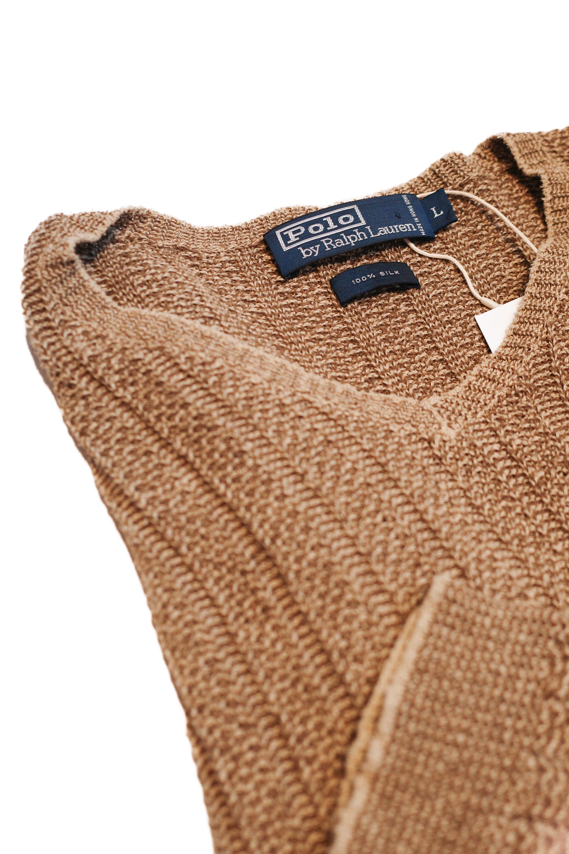 Beige Polo Ralph Lauren silk knit sweater