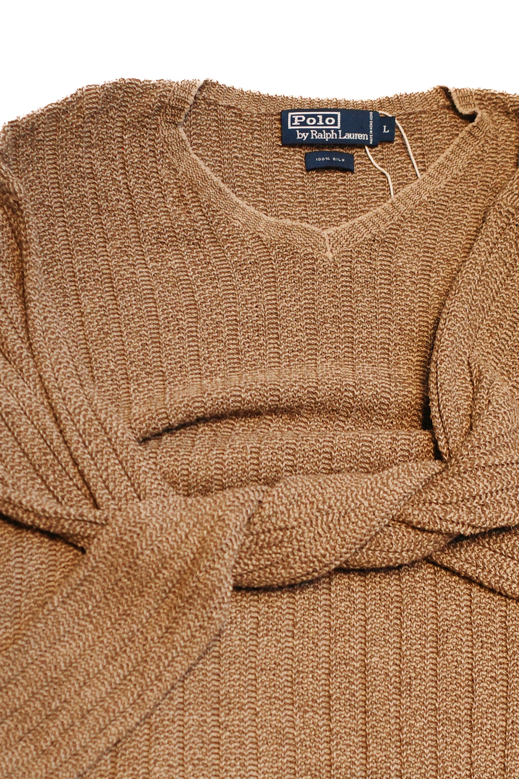 Beige Polo Ralph Lauren silk knit sweater
