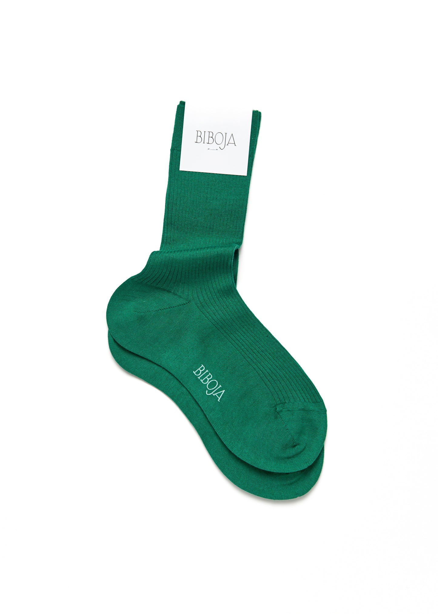 Light-weight green silk and cashmere blend socks for women