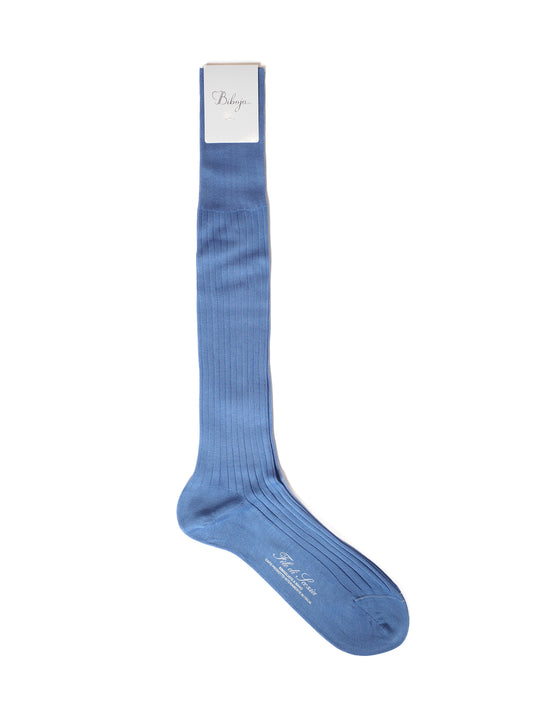Over-Calf Azzurro Cotton Socks